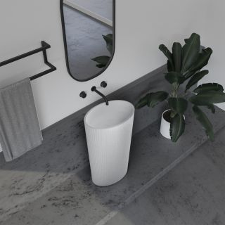 Напольная раковина ABBER Stein AS2504-H 50см белый матовый